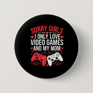Boys Valentines Day Kids Funny Video Games Gamer V 6 Cm Round Badge