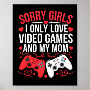 Boys Valentines Day Kids Funny Video Games Gamer V Poster