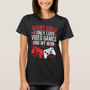 Boys Valentines Day Kids Funny Video Games Gamer V T-Shirt
