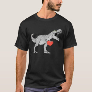 Boys Valentines Day Kids T Rex Dinosaur I Steal He T-Shirt