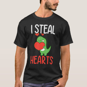 Boys Valentines Day Kids Trex I Steal Hearts T-Shirt