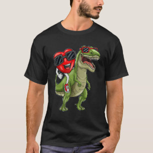 Boys Valentines Day Shirt Kids T-Rex Dinosaur I St