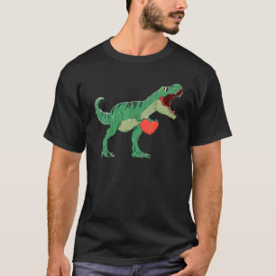 Boys Valentines Day Shirt Kids T Rex Dinosaur I St