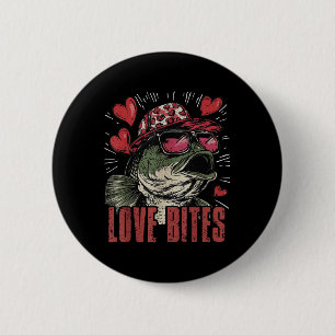 Boys Valentines Fishing B Valentine Love Funny Men 6 Cm Round Badge
