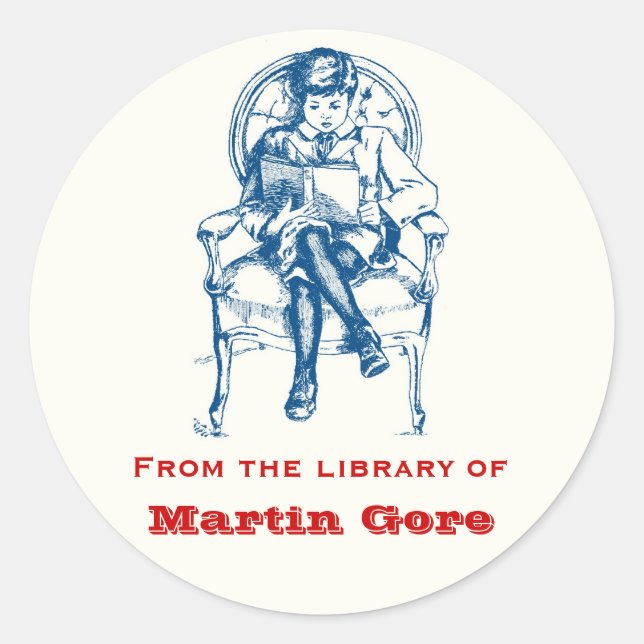 Boys Vintage Bookplate Stickers (Front)