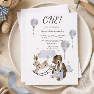 Boy's Vintage Toys Birthday Party  Invitation