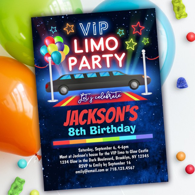 Boys VIP Limo Birthday Party Invitation (Creator Uploaded)