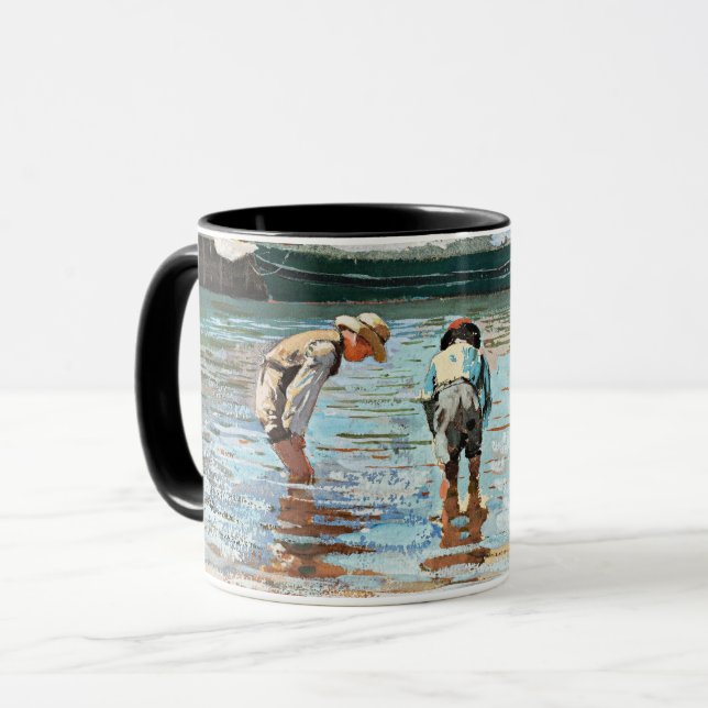 Boys Wading, famous artwork by Winslow Homer, Mug (Front Left)