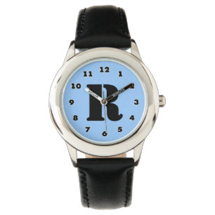 Boys watch   personalised letter R monogram
