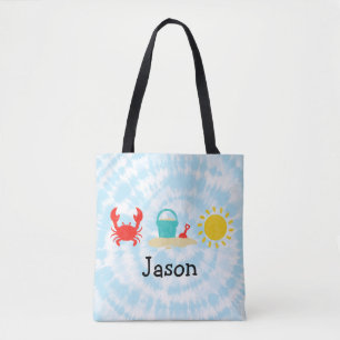 Boys Watercolor Beach Trio Tie Dye Tote Bag