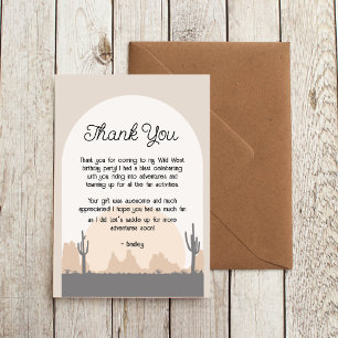 Boys' Western First Rodeo Thank You Card