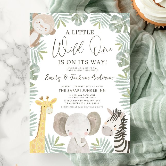 Boys Wild One Safari Animals Couples Baby Shower Invitation (Creator Uploaded)