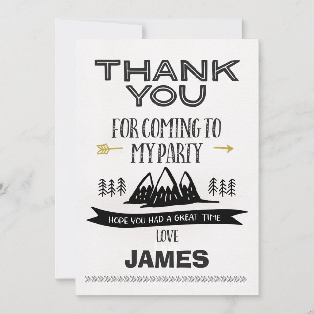 Boys Wild One Thank You card (Front)