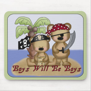 Boys Will Be Boys Lil Pirate Bears Mousepad