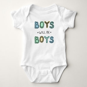 Boys will be boys typography Baby Bodysuit