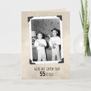Boys With Baseball Bats 55th Birthday Humour  Card