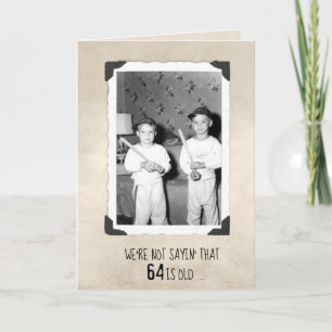 Boys With Baseball Bats 64th Birthday Card