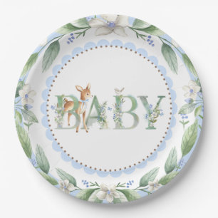 Boys Woodland Deer Baby Shower Paper Plates