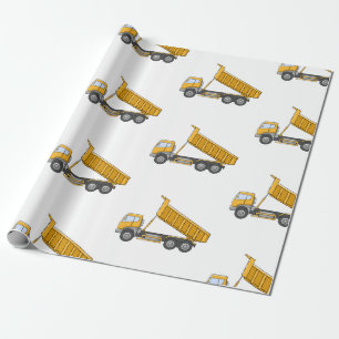 Boys Yellow Dump Truck Gift Wrapping Paper