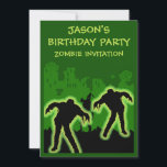 Boys Zombie Birthday Invitation<br><div class="desc">Boys Zombie Birthday Invitation. ©Copyright HGIFY | HGI Stores Only. All Rights Reserved. Add Your Own Text To This Popular Design Card. SEWE OUR NURF THMED DART GUN CARDS ON THIS STORE. Search dart gun. See our bags for this design. #ZombieParty #ZombieBirthday #ZombieInvitation #SpookyParty #MonsterParty #ScaryBirthday #BoysBirthdayParty #KidsBirthdayIdeas #KidsPartyInvitation #BirthdayPartyForBoys...</div>