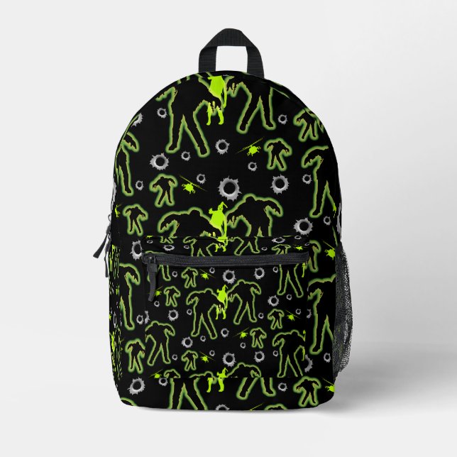 Boys Zombie School Printed Backpack (Front)