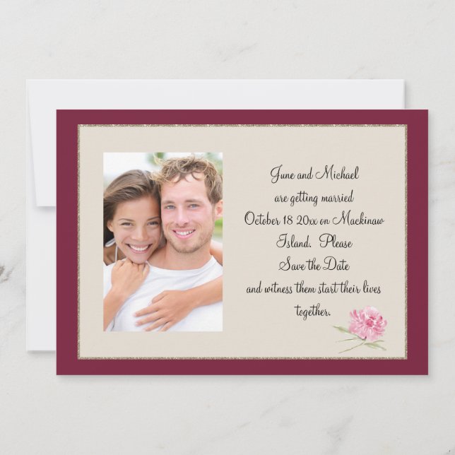 Boysenberry Photo Save The Date Card (Back)