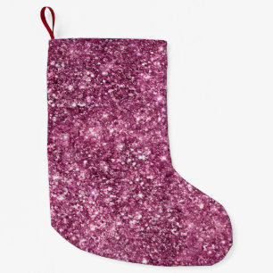Boysenberry Pink Glitz Glitter Small Christmas Stocking