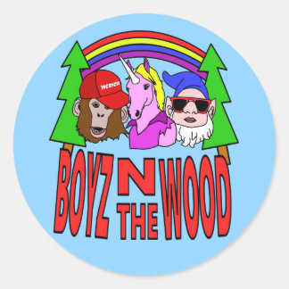 Boyz In The Wood Classic Round Sticker