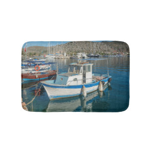 Bozburun Harbour Near Marmaris, Turkey Bath Mat