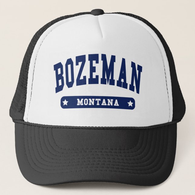 Bozeman Montana College Style t shirts Trucker Hat (Front)