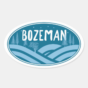 Bozeman Montana Outdoors Oval Sticker