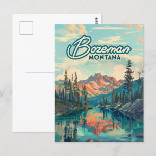 Bozeman Montana Rocky Mountains Vintage Postcard
