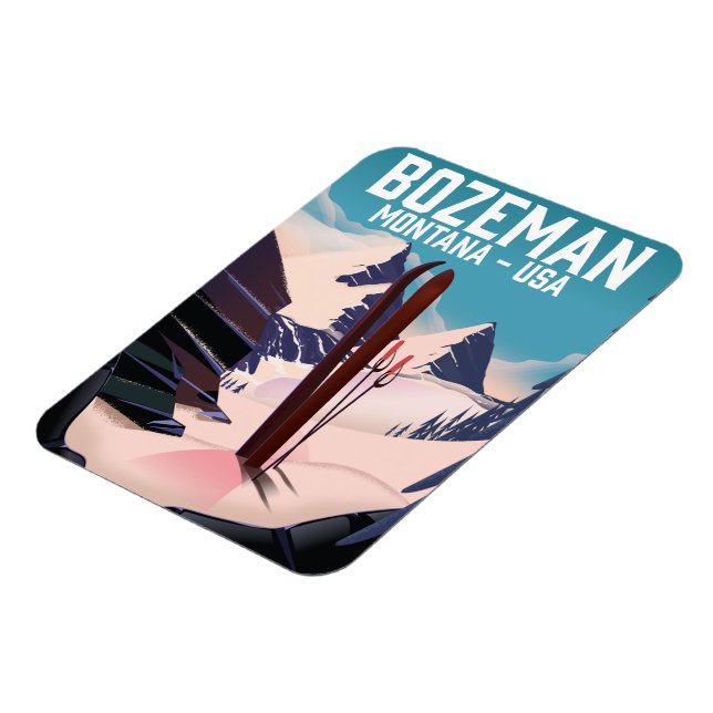 Bozeman Montana ski poster Magnet (Left Side)