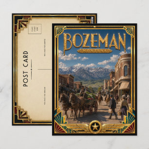Bozeman Montana Vintage Art Deco Golden Age Postcard