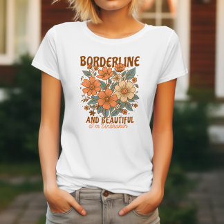 BPD Borderline Personality Disorder Orange Floral T-Shirt