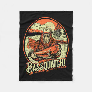 Bquatch! B Fisherman Sasquatch Funny Bigfoot Fishi Fleece Blanket