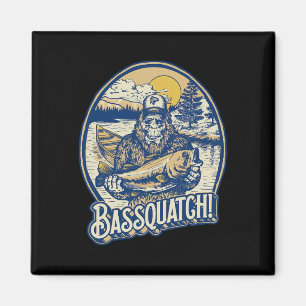 Bquatch! B Fisherman Sasquatch Funny Bigfoot Fishi Magnet