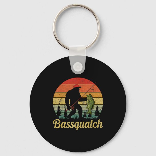 Bquatch B Fishing Humor Bigfoot Ufo Sasquatch  Key Ring (Front)