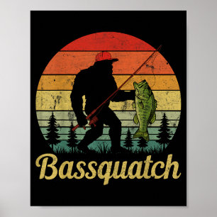 Bquatch B Fishing Humor Bigfoot Ufo Sasquatch  Poster