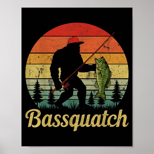 Bquatch B Fishing Humor Bigfoot Ufo Sasquatch  Poster (Front)