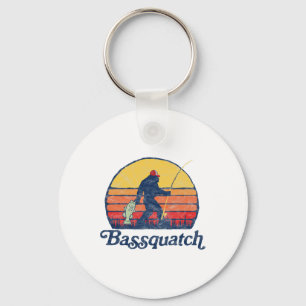 Bquatch! Funny Bigfoot Fishing Outdoor Retro 1 Key Ring