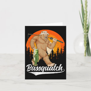 Bquatch Funny Bigfoot Fishing Outdoor Retro B Fish Card