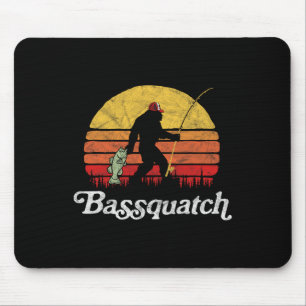 Bquatch! Funny Bigfoot Fishing Outdoor Retro Mouse Pad