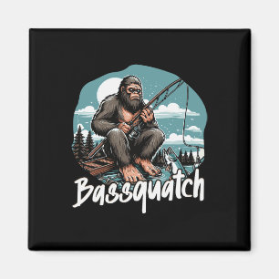 Bquatch! Funny Fishing Outdoor Retro Fisherman Gif Magnet