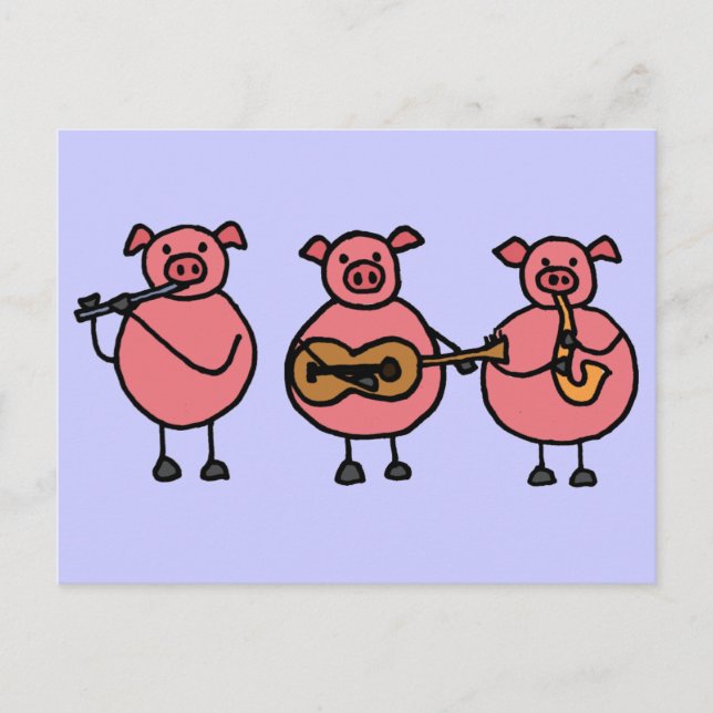 BR- 3 Little musical Pigs postcard (Front)