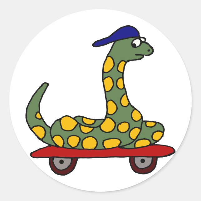 BR- Boa Constrictor Skateboarding Classic Round Sticker (Front)