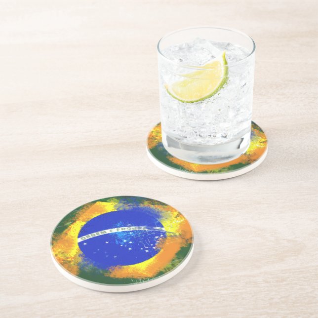 BR Brasil brazilian flag Coaster (Side)