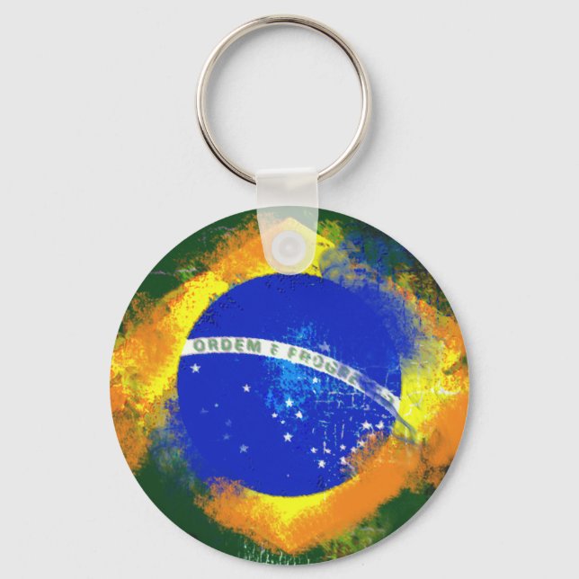 BR Brasil brazilian flag Key Ring (Front)