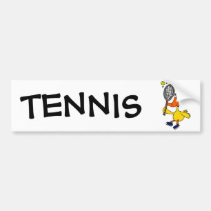 BR- Funny Duck Playing Tennis Bumper Sticker