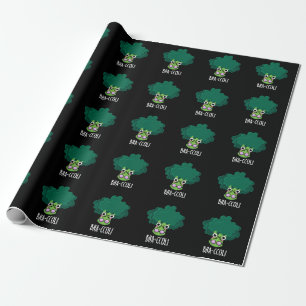 Bra-ccoli Funny Veggie Broccoli Bra Pun Dark BG Wrapping Paper